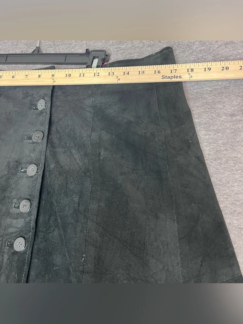 Vintage Black Suede 100% Genuine Leather Maxi Skirt Vintage Size 14 Long Western